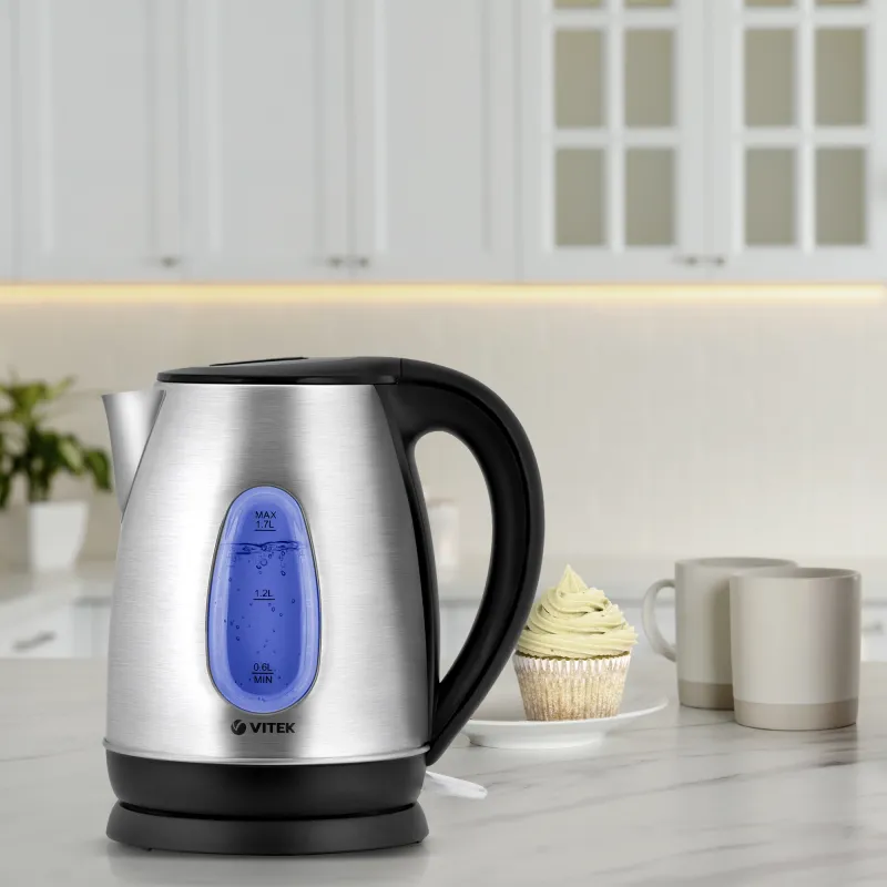 Чайник электрический Vitek VT-1135 1.2л. 1900Вт бежевый корпус: керамика