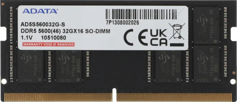 Оперативная память ADATA DDR5 SO-DIMM 32GB 5600MHz 1*32GB 46-45-45 SINGLE TRAY