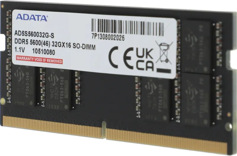 Оперативная память ADATA DDR5 SO-DIMM 32GB 5600MHz 1*32GB 46-45-45 SINGLE TRAY