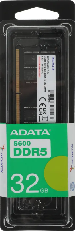Оперативная память ADATA DDR5 SO-DIMM 32GB 5600MHz 1*32GB 46-45-45 SINGLE TRAY