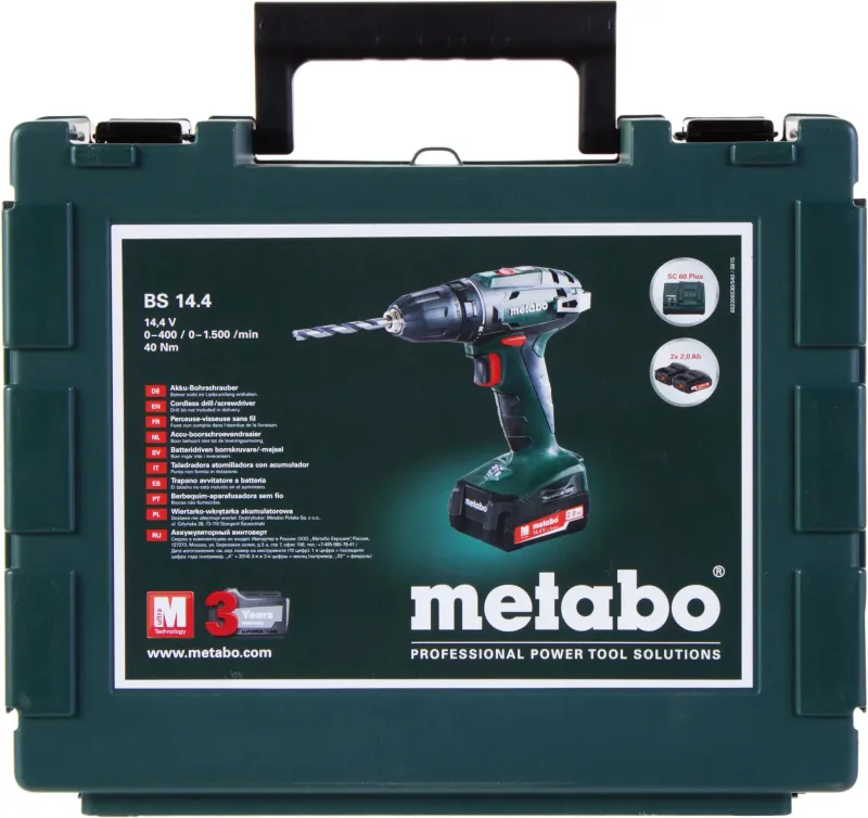 Дрель-шуруповерт Metabo BS 14.4 аккум. патрон:быстрозажимной (кейс в комплекте) (602206540)