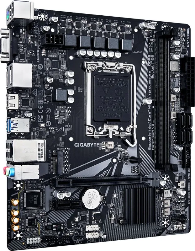 GIGABYTE H610M S2H, LGA1700, H610, 2*DDR5, 4*SATA, 1*M.2, 2*USB 3.2, 4*USB 2.0, 1*PCIx16, 1*PCIx1, D-Sub+HDMI+2*DP, mATX