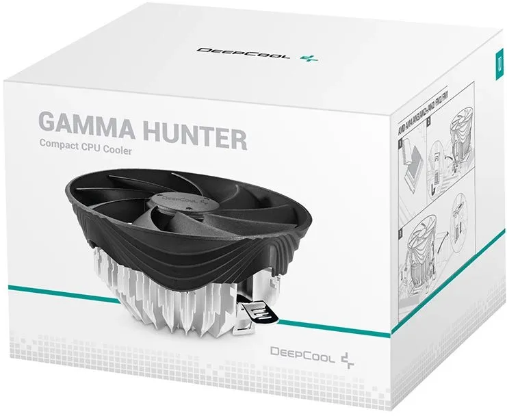 Устройство охлаждения(кулер) Deepcool Gamma Hunter V2 Soc-AM5/AM4/1200/1700/1851 черный 3-pin 21dB Al 95W 252gr Ret (G-U-HUNTER-ARNNNN-G-1)