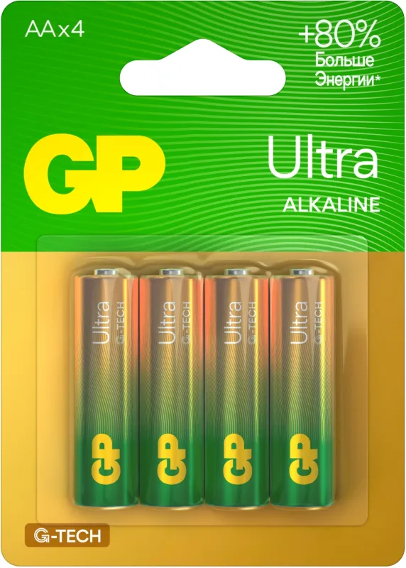 Батарея GP Ultra Alkaline GP 15AUA21-2CRSBC4 AA (4шт) блистер