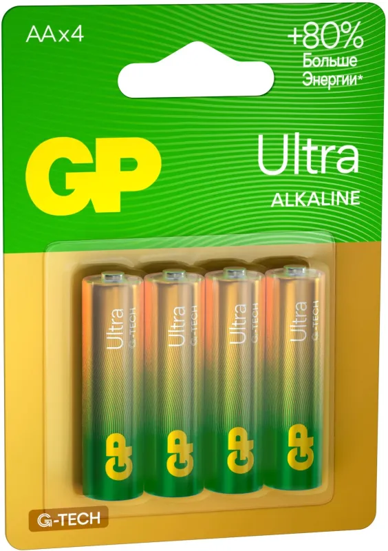 Батарея GP Ultra Alkaline GP 15AUA21-2CRSBC4 AA (4шт) блистер