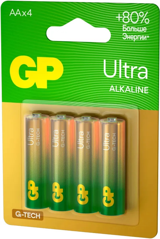 Батарея GP Ultra Alkaline GP 15AUA21-2CRSBC4 AA (4шт) блистер