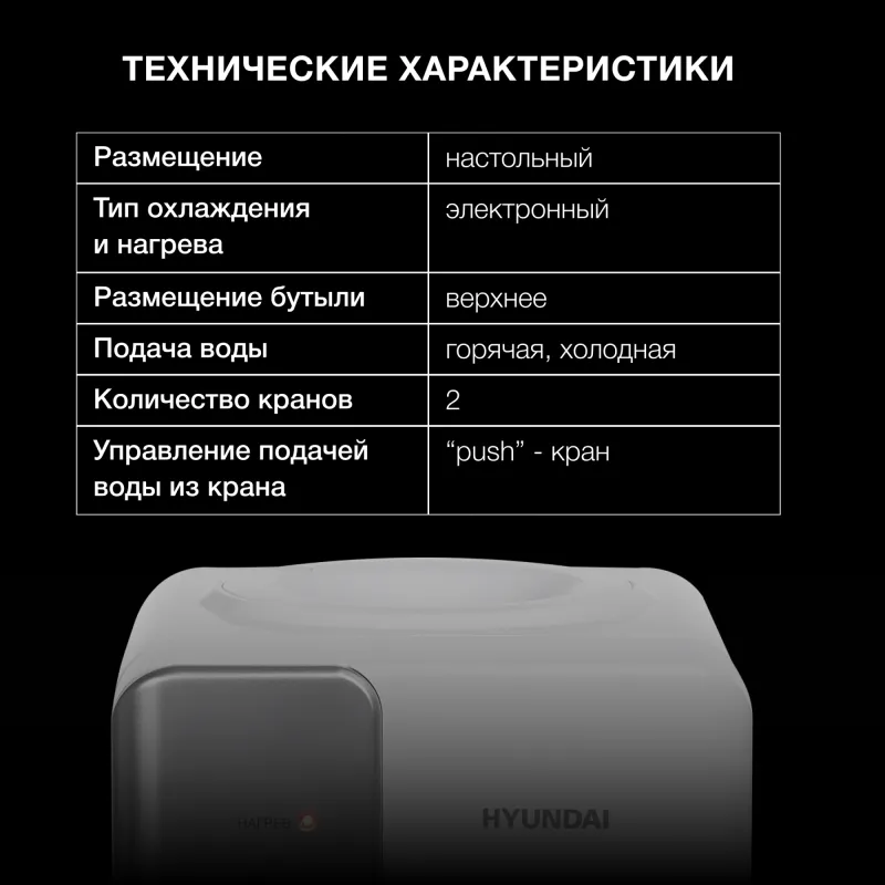 Кулер Hyundai H-WD139E настольный электронный белый
