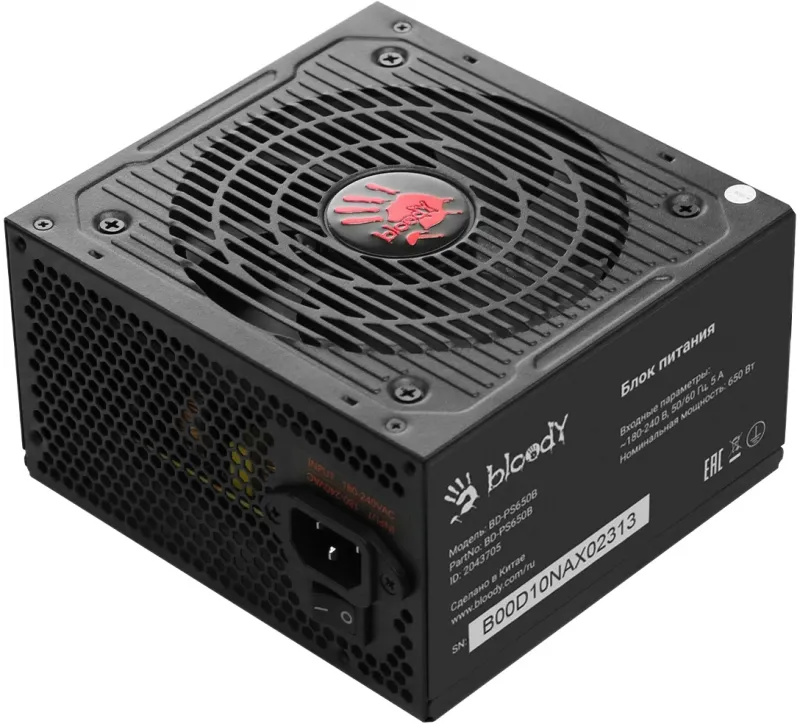 Блок питания Bloody ATX 650W BD-PS650B 80+ bronze (20+4pin) APFC 120mm fan 6xSATA RTL