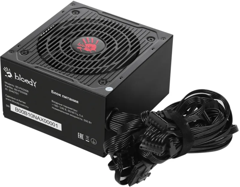 Блок питания Bloody ATX 550W BD-PS550B 80+ bronze (20+4pin) APFC 120mm fan 6xSATA RTL