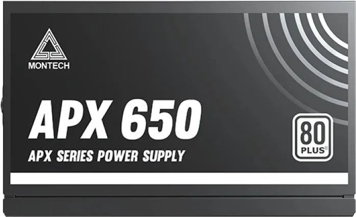 Блок питания Montech ATX 650W APX 650 80 PLUS WHITE (20+4pin) APFC 120mm fan 6xSATA Cab Manag RTL