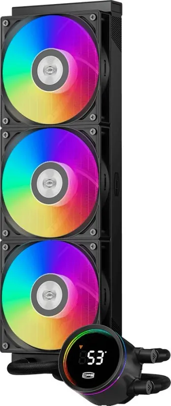 Система водяного охлаждения PcCooler DA360 Pro Digital BK ARGB Soc-AM5/AM4/1200/1700/1851 черный 4-pin Al LCD 300W Ret (DA360PRO-BKAWXL-GL)