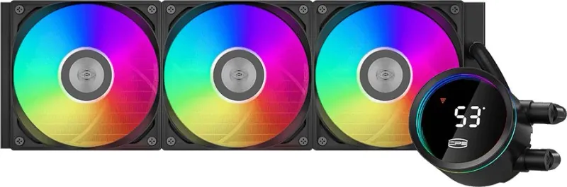 Система водяного охлаждения PcCooler DA360 Pro Digital BK ARGB Soc-AM5/AM4/1200/1700/1851 черный 4-pin Al LCD 300W Ret (DA360PRO-BKAWXL-GL)