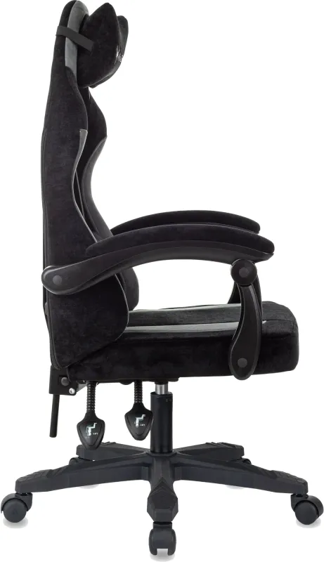 Кресло игровое Knight Wolf черный/серый крестов. пластик