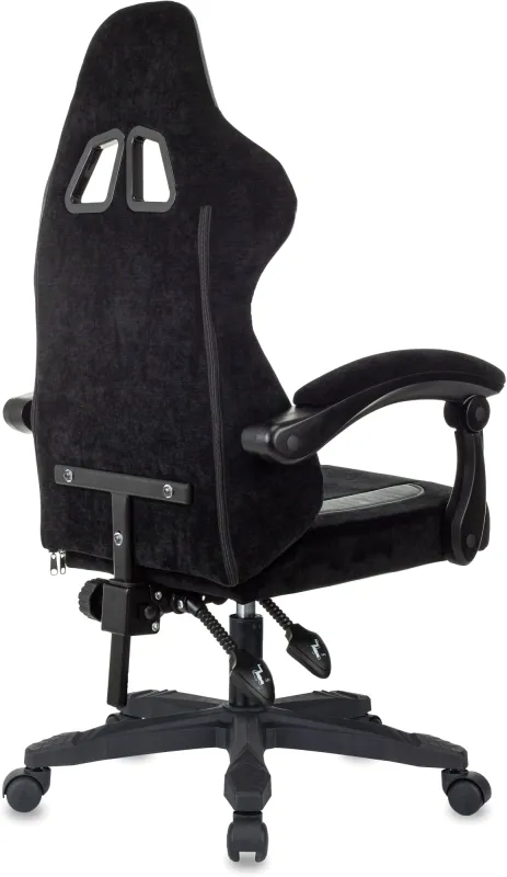 Кресло игровое Knight Wolf черный/серый крестов. пластик