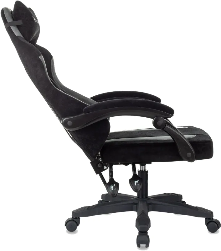 Кресло игровое Knight Wolf черный/серый крестов. пластик