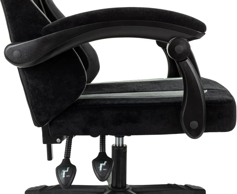 Кресло игровое Knight Wolf черный/серый крестов. пластик