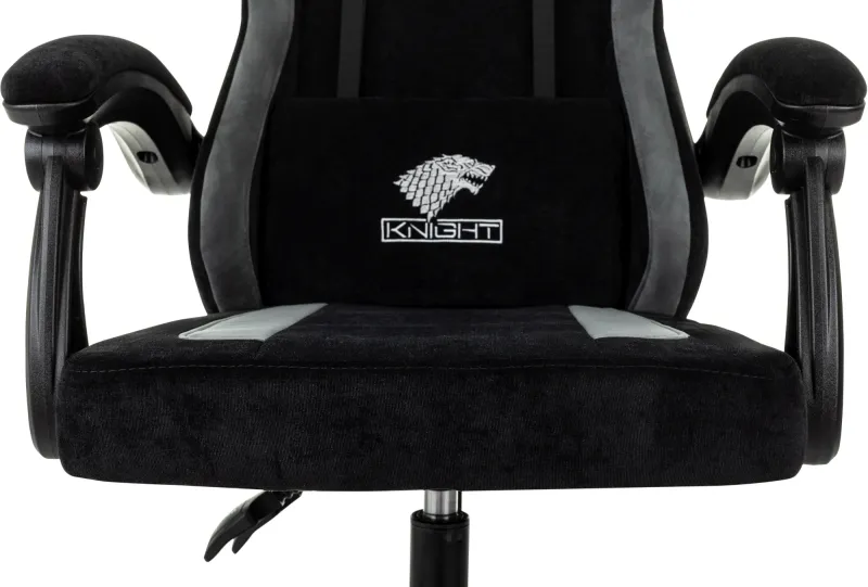 Кресло игровое Knight Wolf черный/серый крестов. пластик