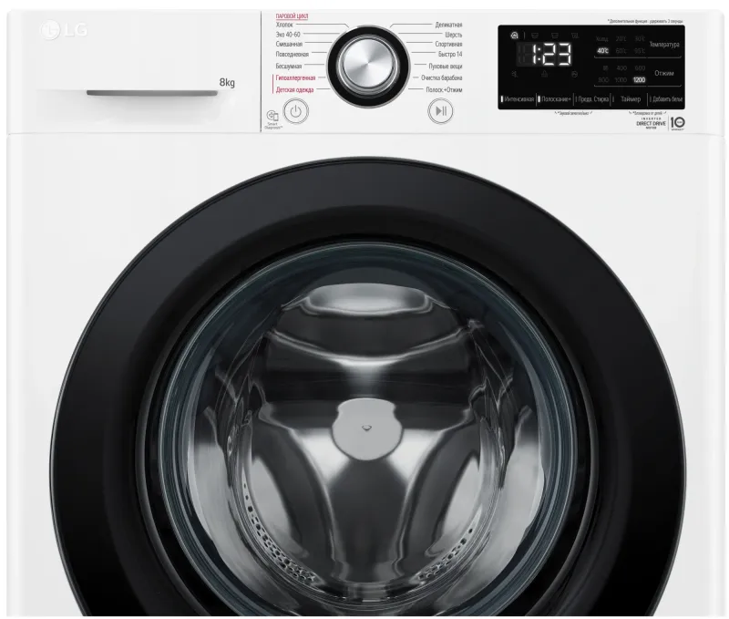 Стиральная машина LG F2V3PS6W класс: A загр.фронтальная макс.:8кг белый инвертер