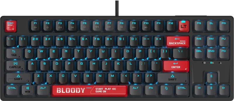 Клавиатура A4Tech Bloody AT87 Renegade механическая черный/зеленый USB for gamer LED (AT87)