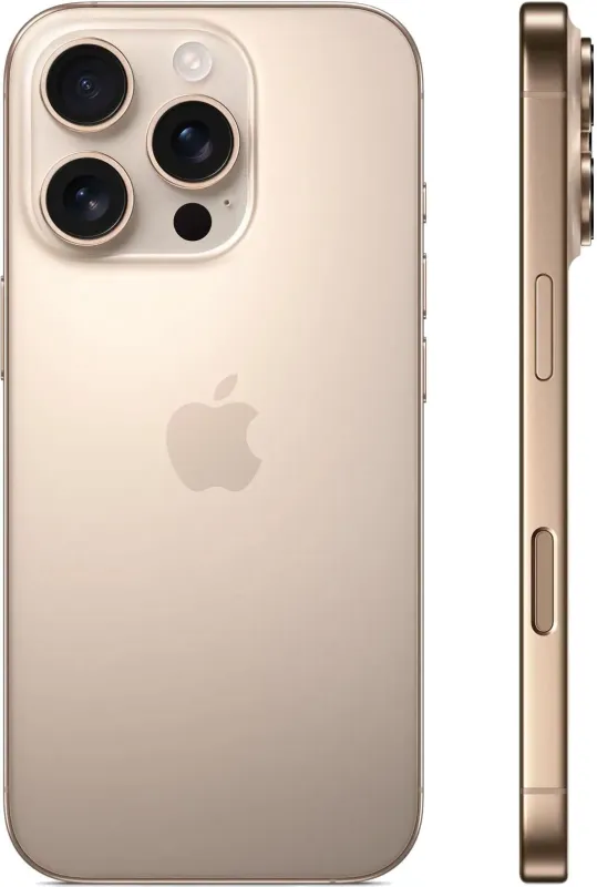 Смартфон Apple A3294 iPhone 16 Pro 256Gb бежевый титан моноблок 3G 4G 2Sim 6.3" 1206x2622 iOS 18 48Mpix 802.11 a/b/g/n/ac/ax/be NFC GPS Protect