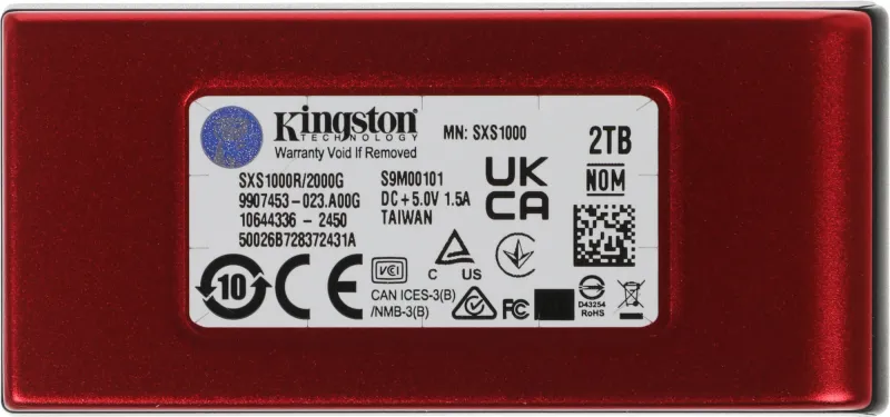 Накопитель SSD Kingston USB-C 2TB SXS1000R/2000G XS1000 1.8" красный