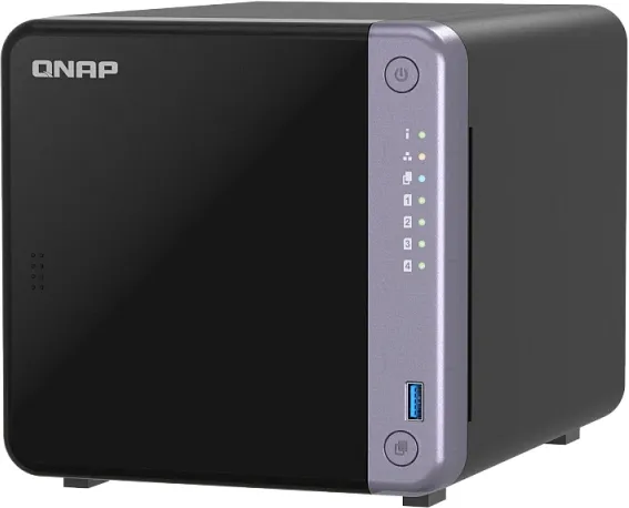QNAP SMB QC 2GhzCPU/4Gb/upto 4HDD, up to 20 with TL-D1600S/SATA(3,5" 2,5")/ 2xUSB3.2/1xHDMI/1xExp.slot/2x2,5Gb 2x10Gb(SFP+)/iSCSI/1xPS/2YW