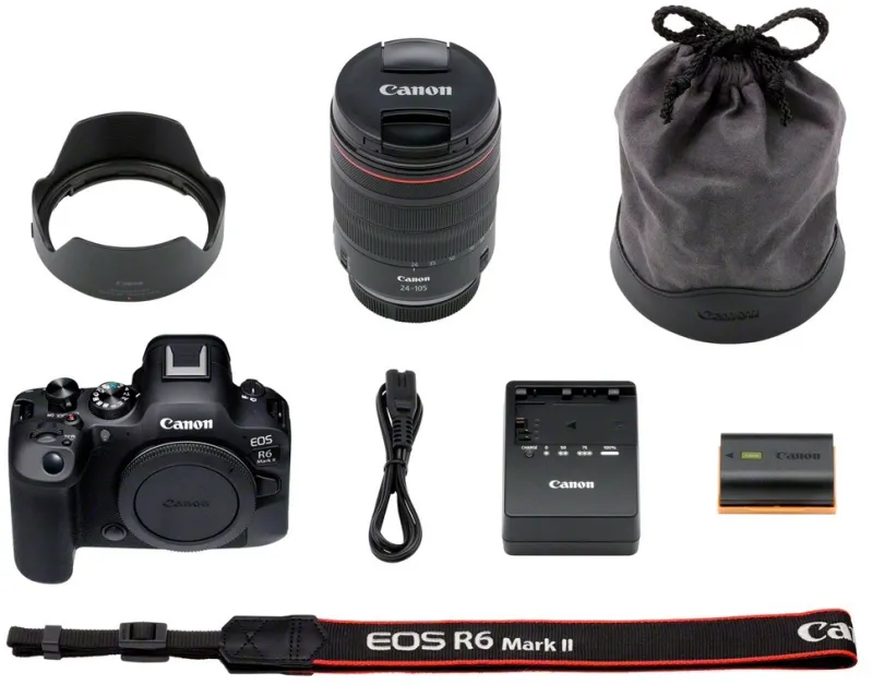Фотоаппарат Canon EOS R6 Mark II kit черный 1.62Mpix 3" UHD 4K WiFi RF 24-105mm f/4 L IS USM LP-E6NH (с объективом)