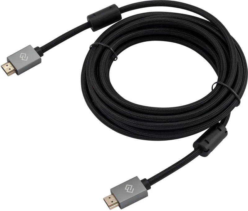 Кабель аудио-видео Digma HDMI (m)/HDMI (m) 5м. феррит.кольца позолоч.конт. черный (D-HDMI-2FF-V2.0-5M)