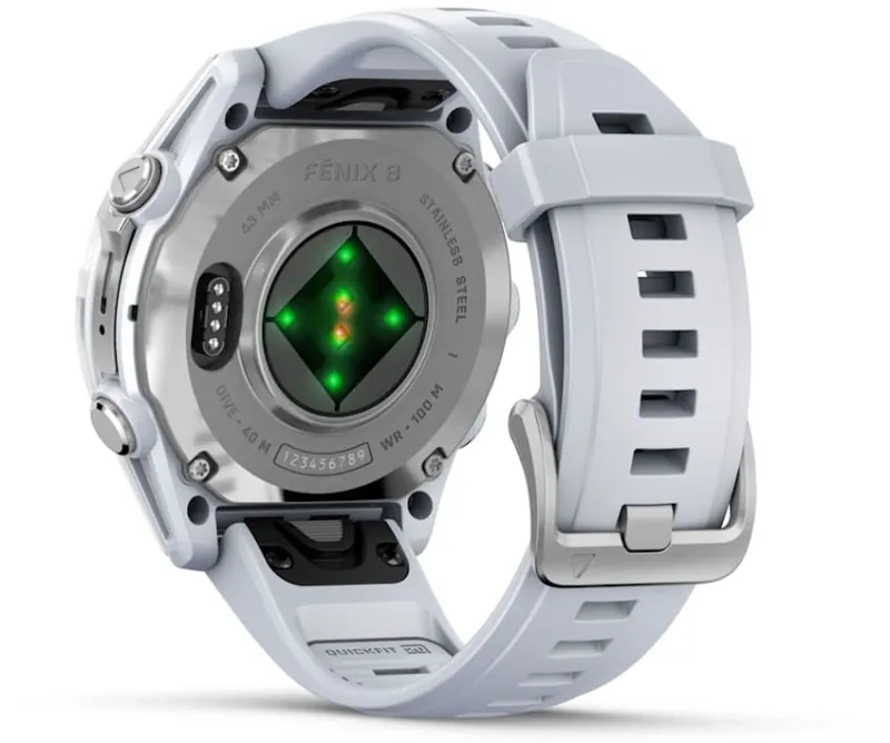 Смарт-часы Garmin Fenix 8 43мм 1.3" AMOLED корп.серебристый рем.белый разм.брасл.:108-182мм (010-02903-00)