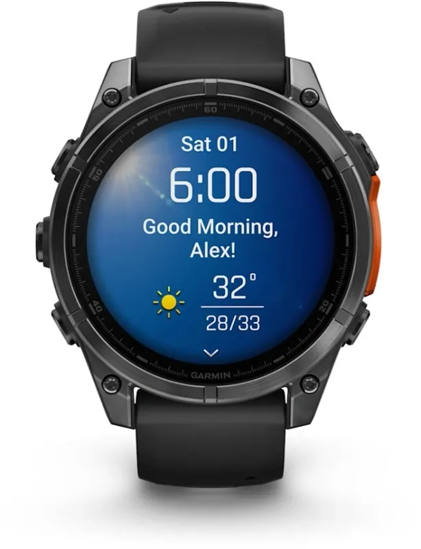 Смарт-часы Garmin Fenix 8 47мм 1.4" AMOLED корп.серый рем.черный разм.брасл.:125-208мм (010-02904-00)