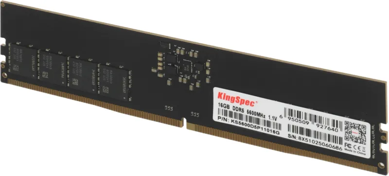 Память DDR5 16GB 5600MHz Kingspec KS5600D5P11016G RTL PC5-44800 CL40 DIMM 288-pin 1.35В single rank Ret