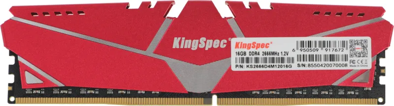 Память DDR4 16GB 2666MHz Kingspec KS2666D4M12016G RTL PC4-21300 CL19 DIMM 288-pin 1.2В single rank с радиатором Ret