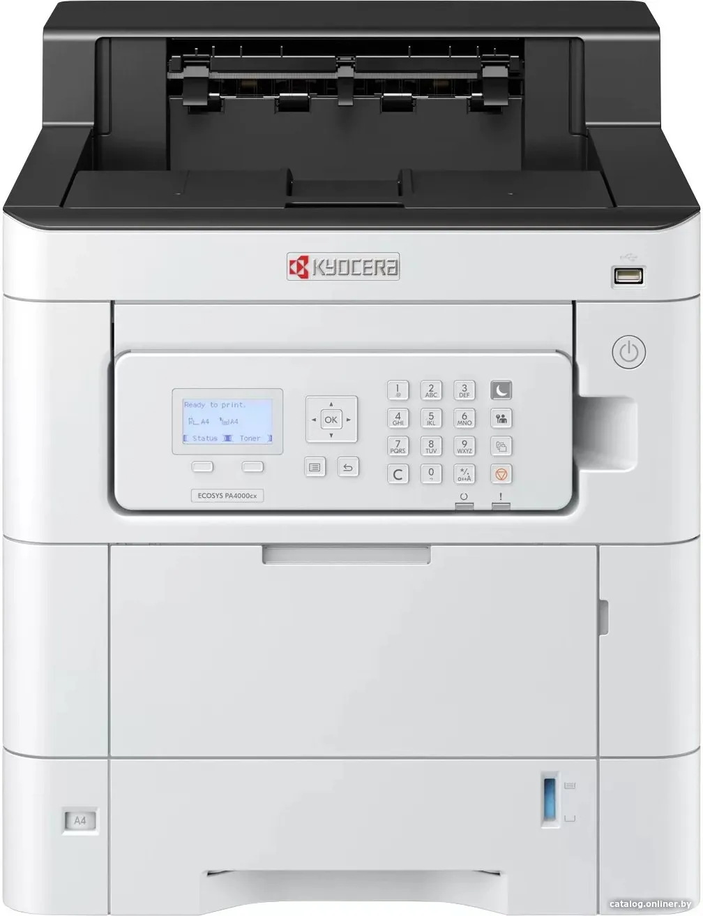Принтер Kyocera ECOSYS PA4000cx (цвет. лазерный, A4, 40 стр/мин, 1200x1200 dpi, 1 Гб, USB 2.0, Network, лоток 550 л., Duplex, старт.тонер 3500/2500 стр.)