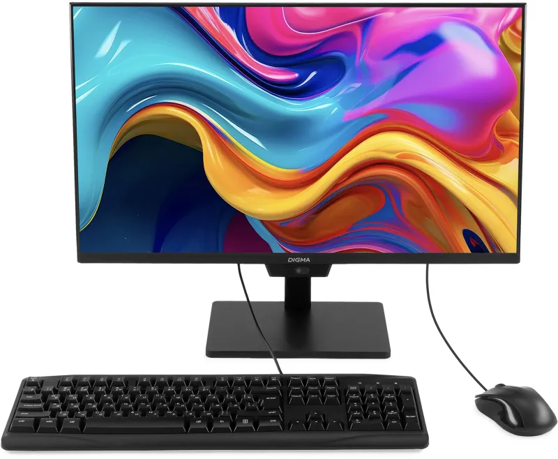 Моноблок Digma Action 23.8" Full HD N95 (1.7) 8Gb SSD256Gb UHDG 600 CR Windows 11 Pro GbitEth WiFi BT 36W клавиатура мышь Cam черный 1920x1080