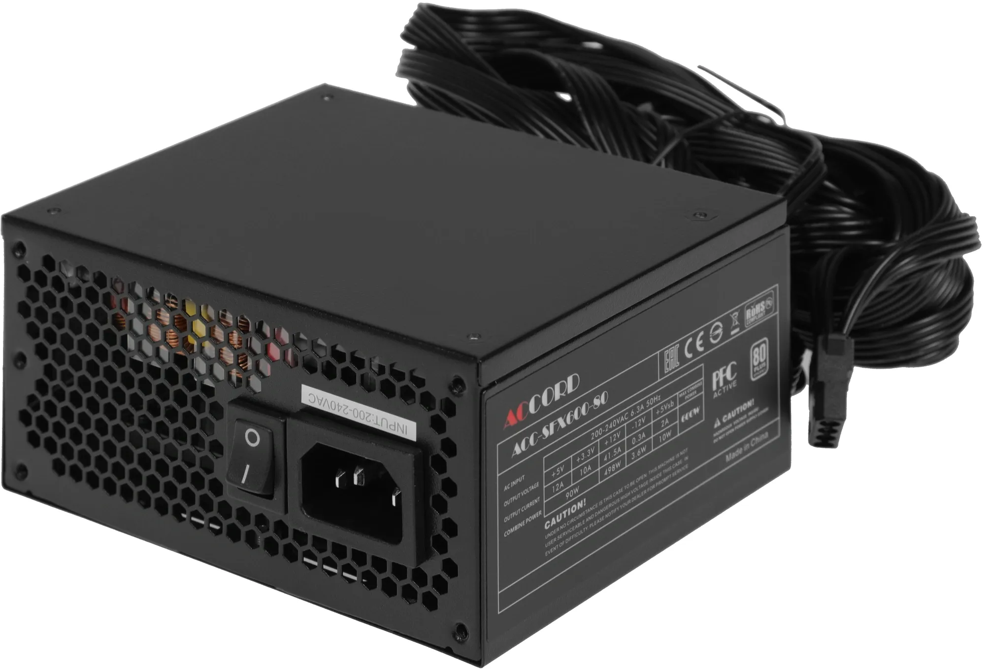 Блок питания Accord SFX 600W ACC-SFX600-80 24pin APFC 80mm fan 3xSATA RTL