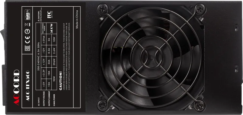 Блок питания Accord TFX 500W ACC-TFX500 80 PLUS WHITE (20+4pin) APFC 80mm fan 3xSATA RTL