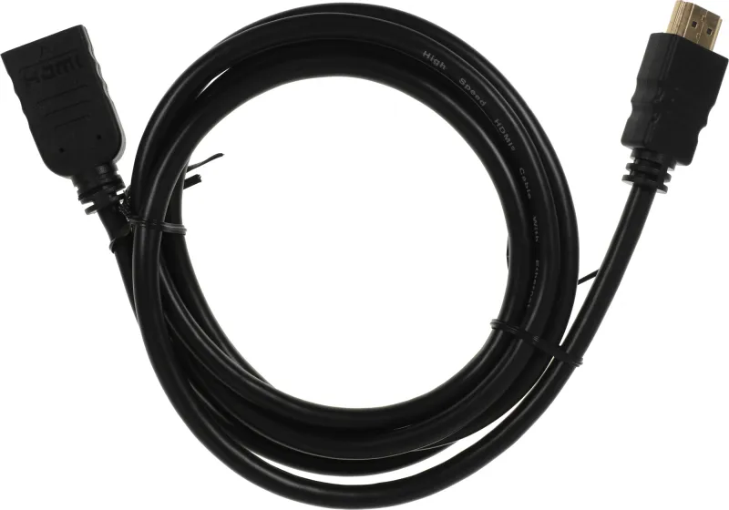 Кабель-удлинитель аудио-видео Buro HDMI (m)/HDMI (f) 1.5м. позолоч.конт. черный (BU-HDMI2.0-EXTND-1.5M)