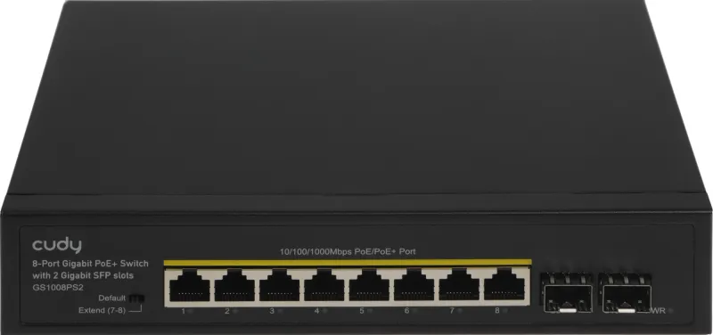 Коммутатор Cudy GS1008PS2 (L2) 8x1Гбит/с 2SFP 8PoE+ 120W неуправляемый