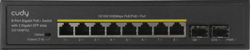 Коммутатор Cudy GS1008PS2 (L2) 8x1Гбит/с 2SFP 8PoE+ 120W неуправляемый