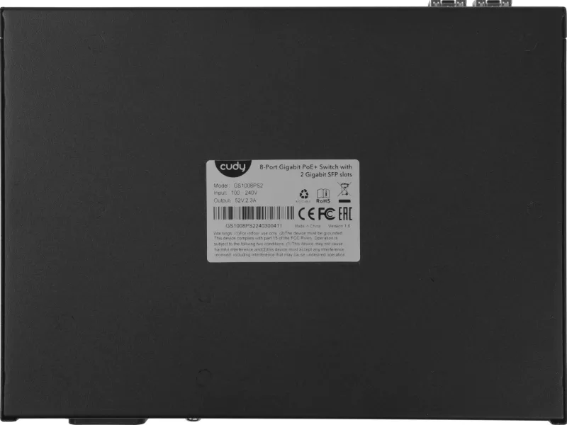 Коммутатор Cudy GS1008PS2 (L2) 8x1Гбит/с 2SFP 8PoE+ 120W неуправляемый