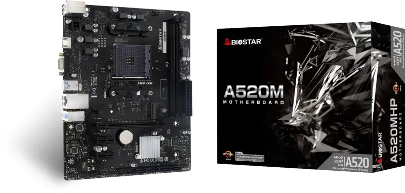 Материнская плата Biostar A520MHP Soc-AM4 AMD A520 2xDDR4 mATX AC`97 8ch(7.1) GbLAN RAID+VGA+HDMI