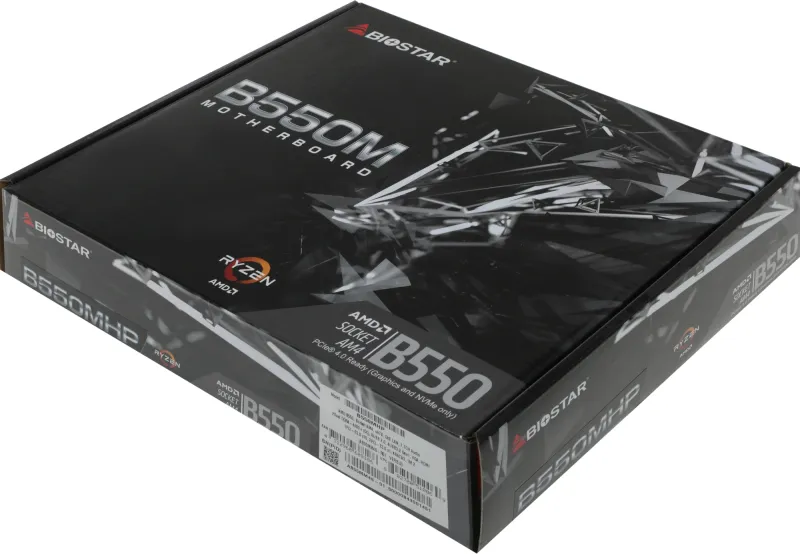 Материнская плата Biostar B550MHP Soc-AM4 AMD B450 2xDDR4 mATX AC`97 8ch(7.1) GbLAN RAID+VGA+HDMI