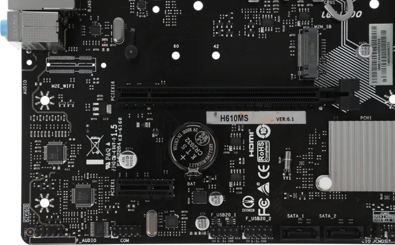 Материнская плата Biostar H610MS  Soc-1700 Intel H610 2xDDR4 mATX AC`97 8ch(7.1) GbLAN RAID+HDMI+DP