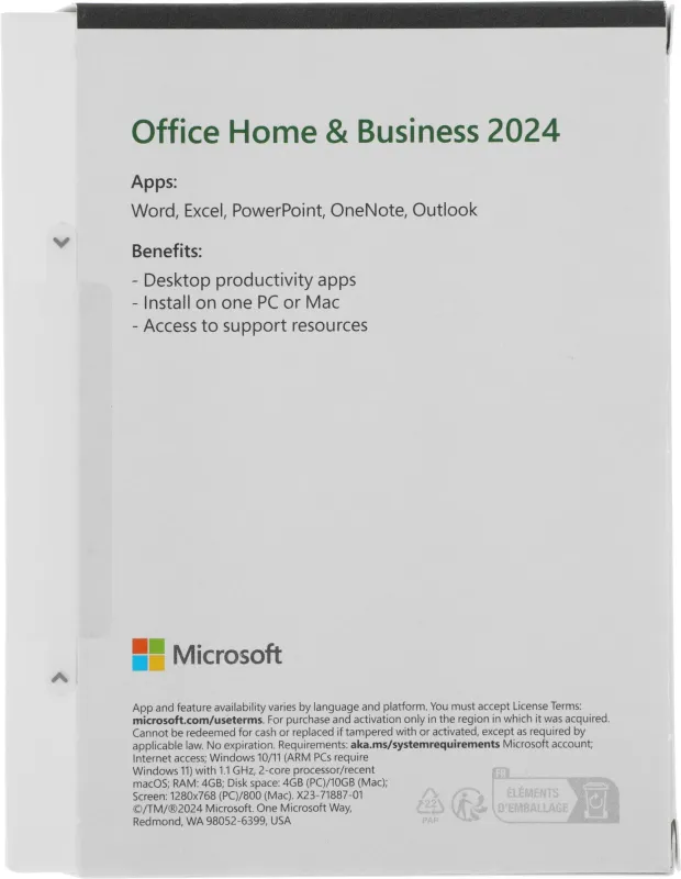 Офисное приложение Microsoft Office Home and Business 2024 English Medialess (EP2-06638)