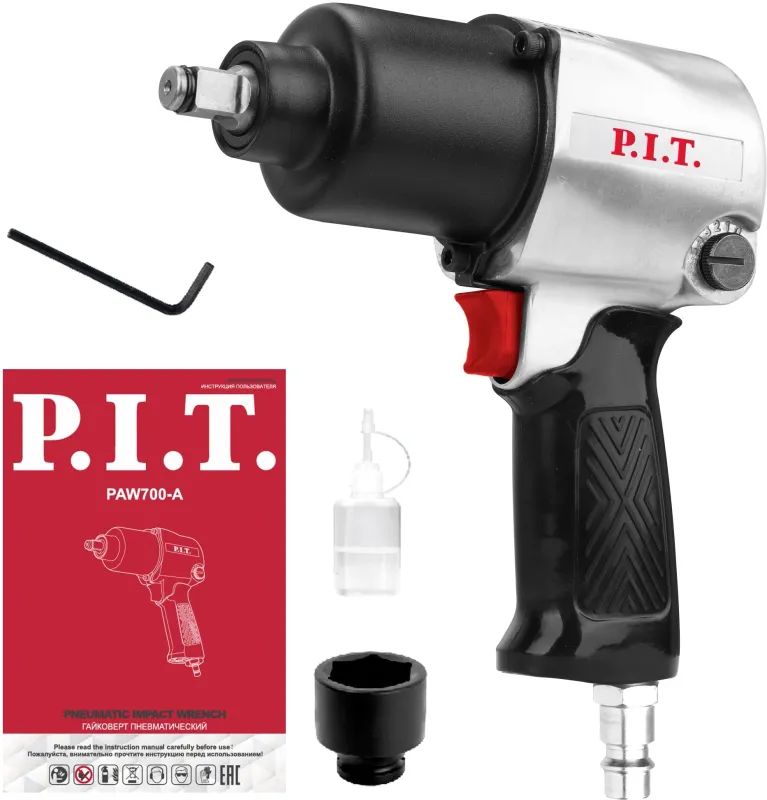 Гайковерт P.I.T. PAW700-A аккум. патрон:квад.1/2"