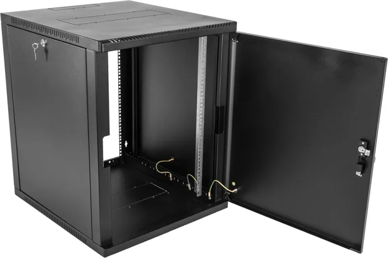 ЦМО Шкаф телекоммуникационный настенный сварной 9U (600  350) съёмные стенки, дверь металл, чёрный