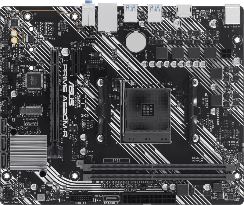 Материнская плата ASUS PRIME A520M-R, Socket AM4, A520, 2*DDR4,HDMI, 4SATA3 + RAID, Audio, Gb LAN, M2, USB 5Gbps, USB 2.0, COM*1 header (w/o cable), mATX ;90MB1H60-M0EAY0