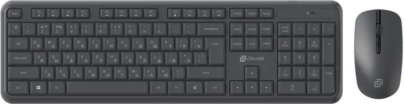 Клавиатура + мышь Оклик S277W клав:серый мышь:серый USB беспроводная Multimedia (2066173)