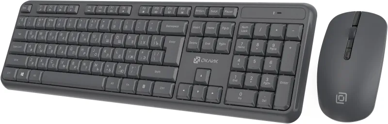 Клавиатура + мышь Оклик S277W клав:серый мышь:серый USB беспроводная Multimedia (2066173)