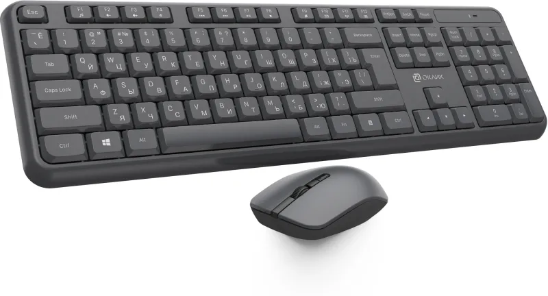 Клавиатура + мышь Оклик S277W клав:серый мышь:серый USB беспроводная Multimedia (2066173)